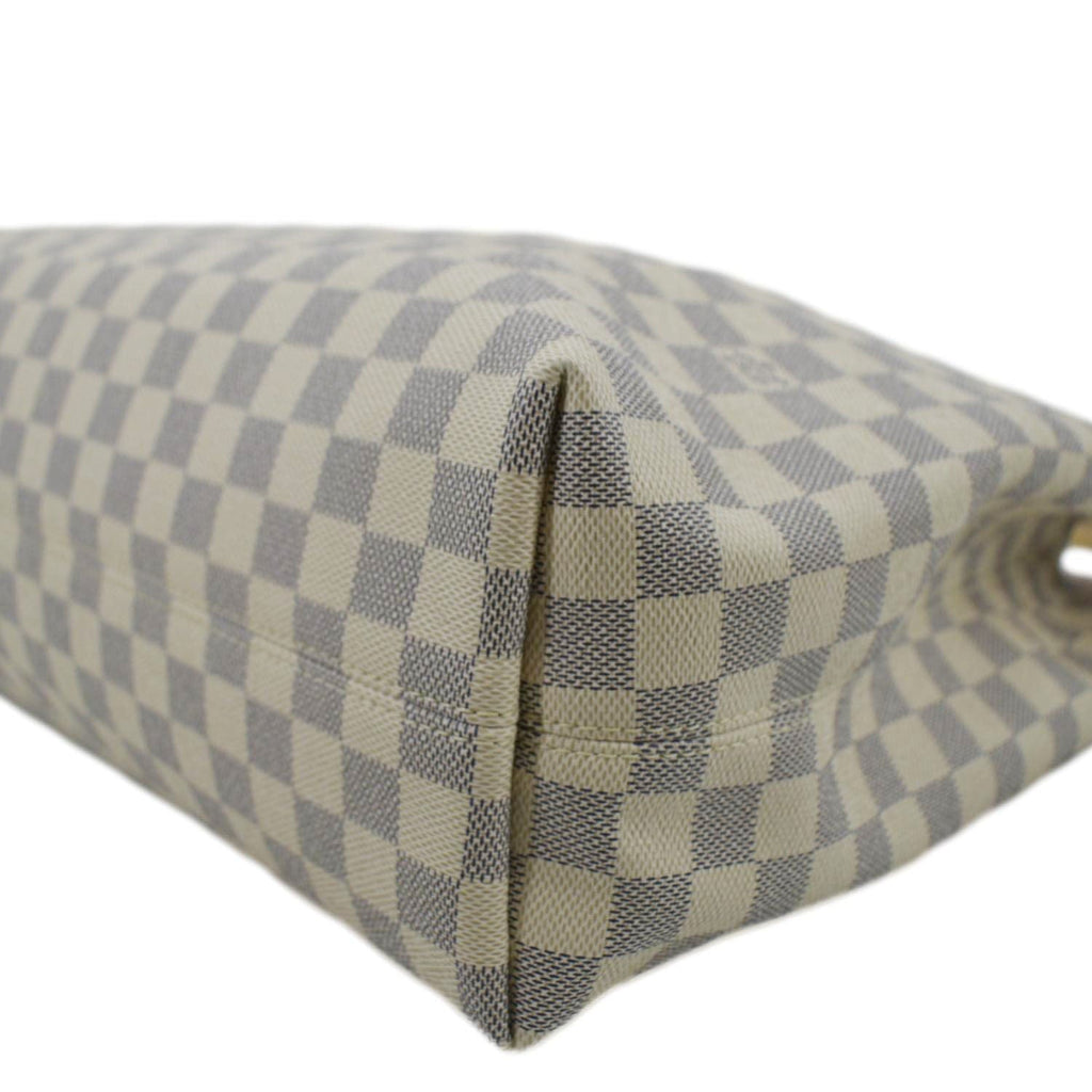 LOUIS VUITTON Graceful MM Damier Azur Hobo Shoulder Bag White
