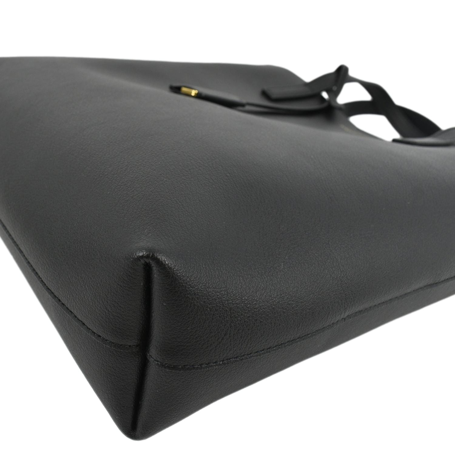 YVES SAINT LAURENT Toy Supple Leather Shopping Tote Bag Black