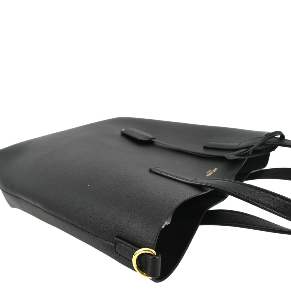 YVES SAINT LAURENT Toy Supple Leather Shopping Tote Bag Black