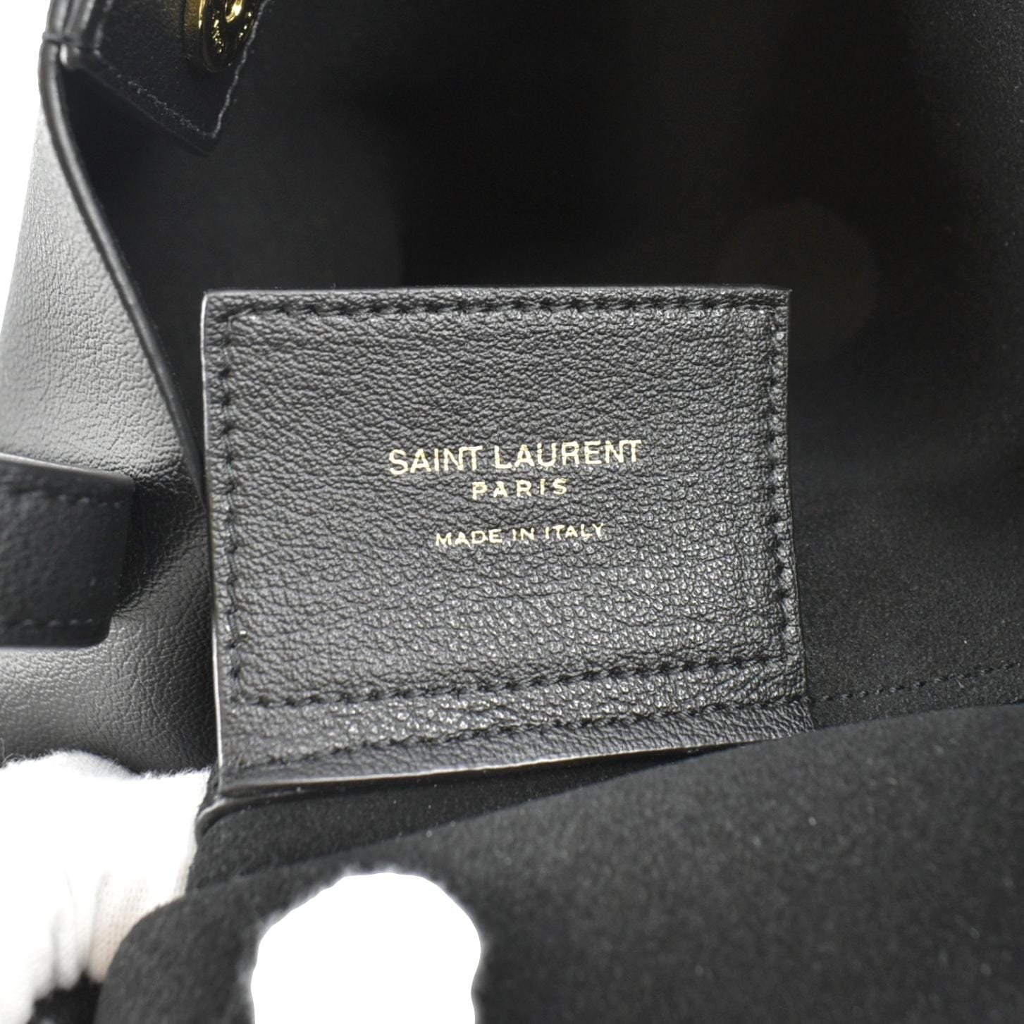 YVES SAINT LAURENT Toy Supple Leather Shopping Tote Bag Black