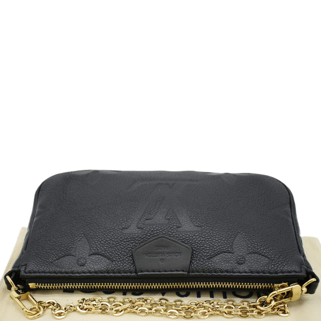 LOUIS VUITTON Pochette Accessoires Monogram Empreinte Shoulder Bag Black