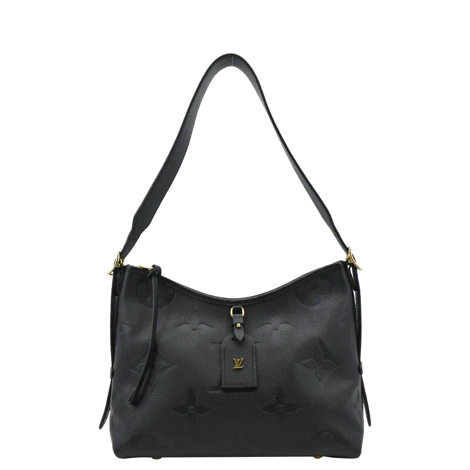 LOUIS VUITTON Carryall PM Monogram Empreinte Leather Shoulder Bag Black