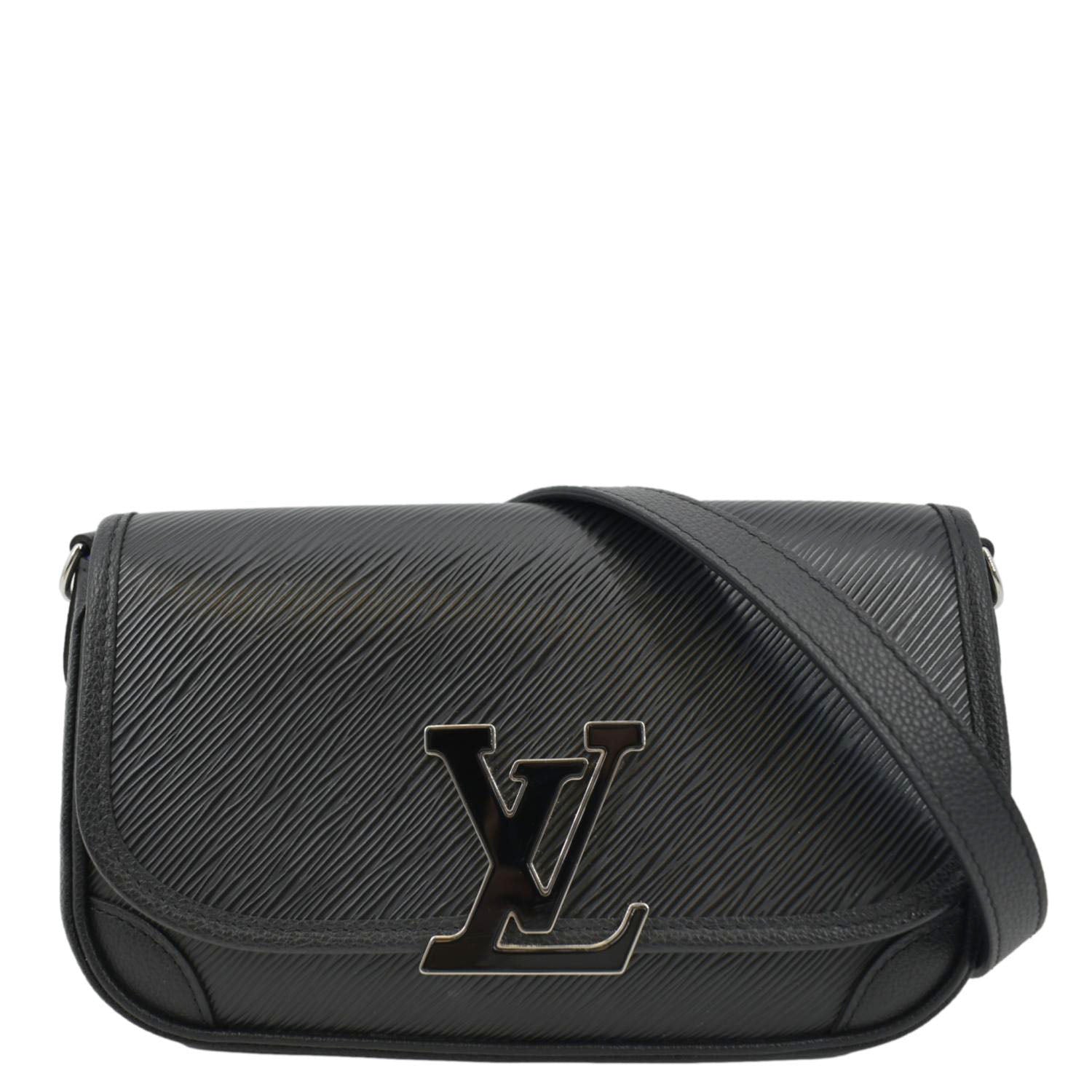 LOUIS VUITTON Buci Epi Grained Leather Shoulder Bag Black