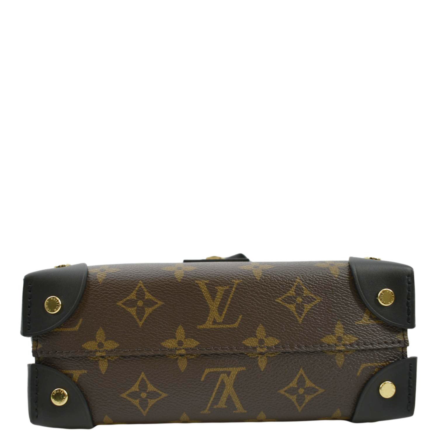 LOUIS VUITTON Petite Malle Souple Monogram Canvas Shoulder Bag Black