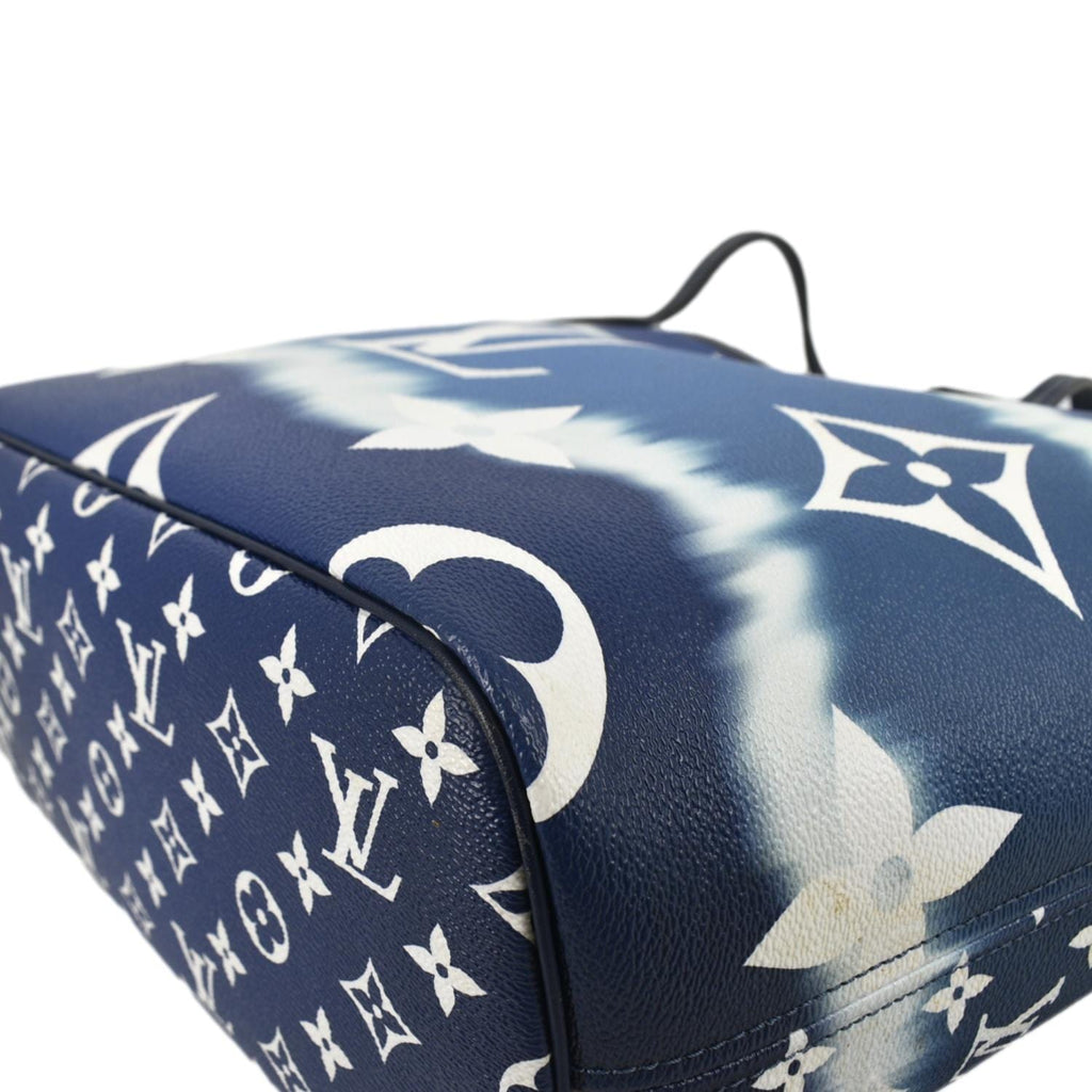 LOUIS VUITTON Neverfull MM Escale Monogram Canvas Shoulder Bag Blue