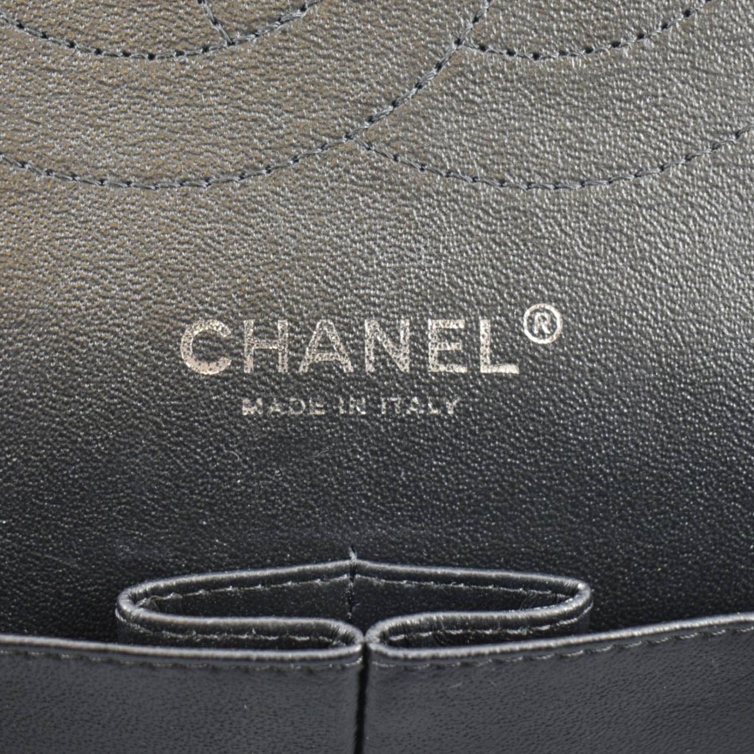 CHANEL Jumbo Flap Quilted Patent Leather Shoulder Bag Black