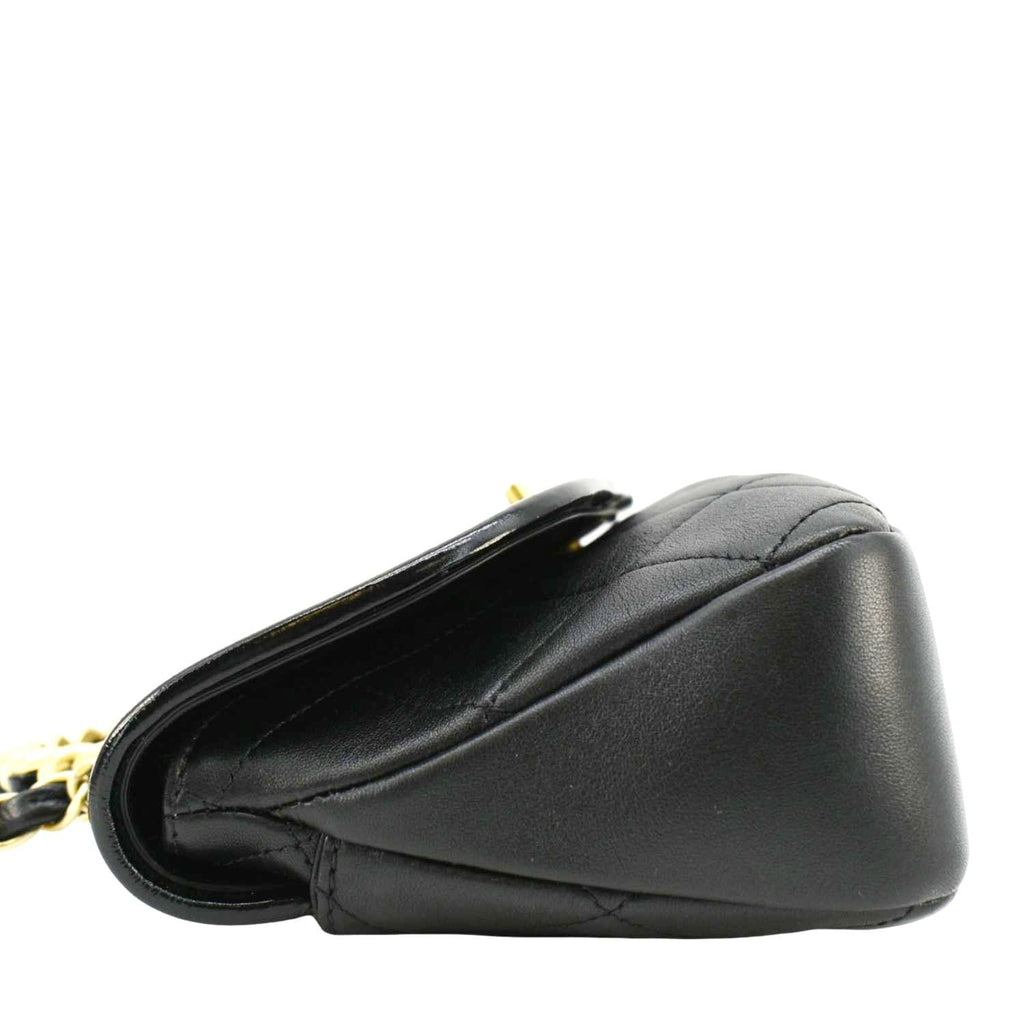CHANEL La Parisienne Small Quilted Lambskin Leather Shoulder Bag Black