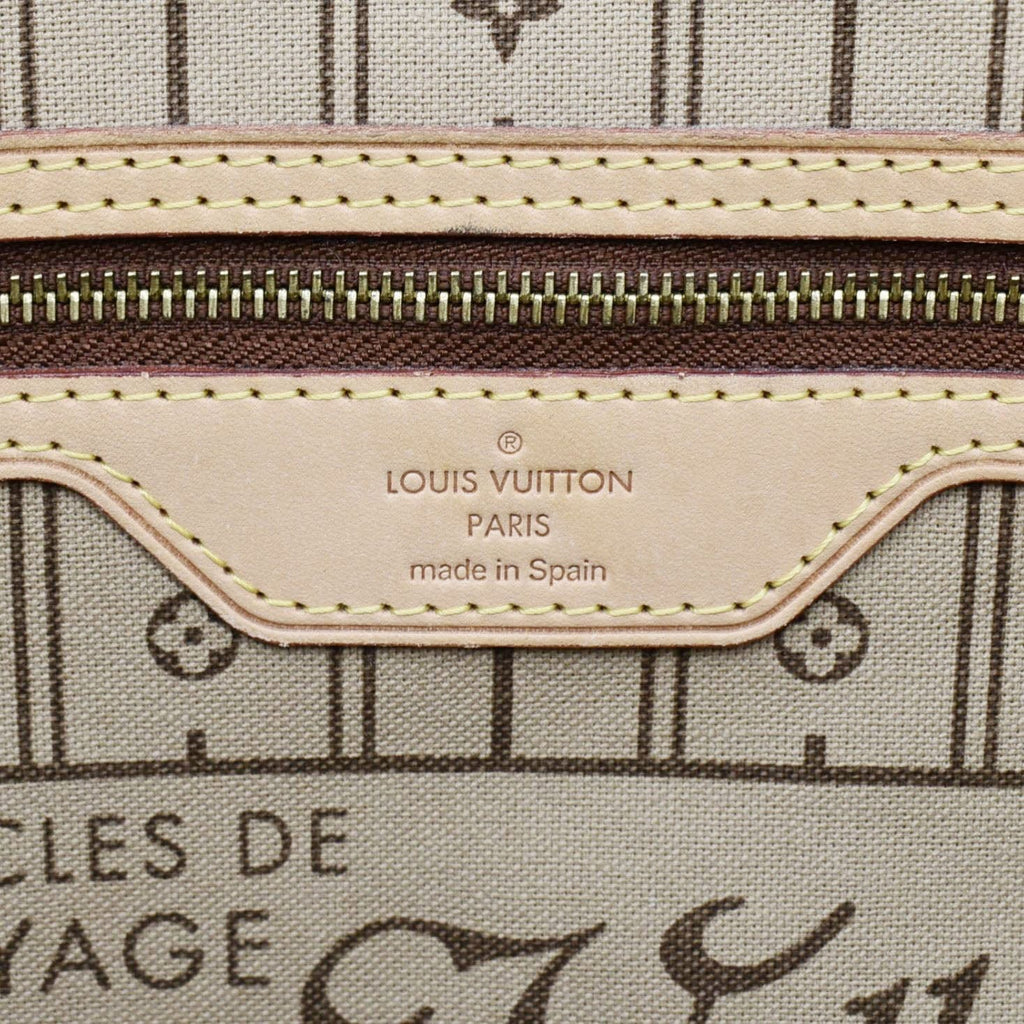 LOUIS VUITTON Neverfull MM Monogram Canvas Shoulder Bag Brown