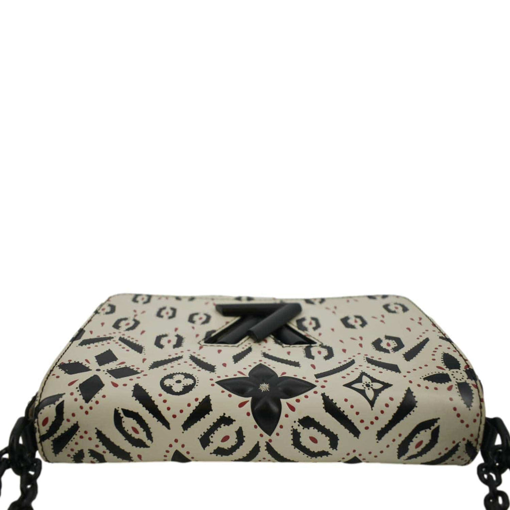 LOUIS VUITTON LV Twist Graphic MM Leather Shoulder Bag Black