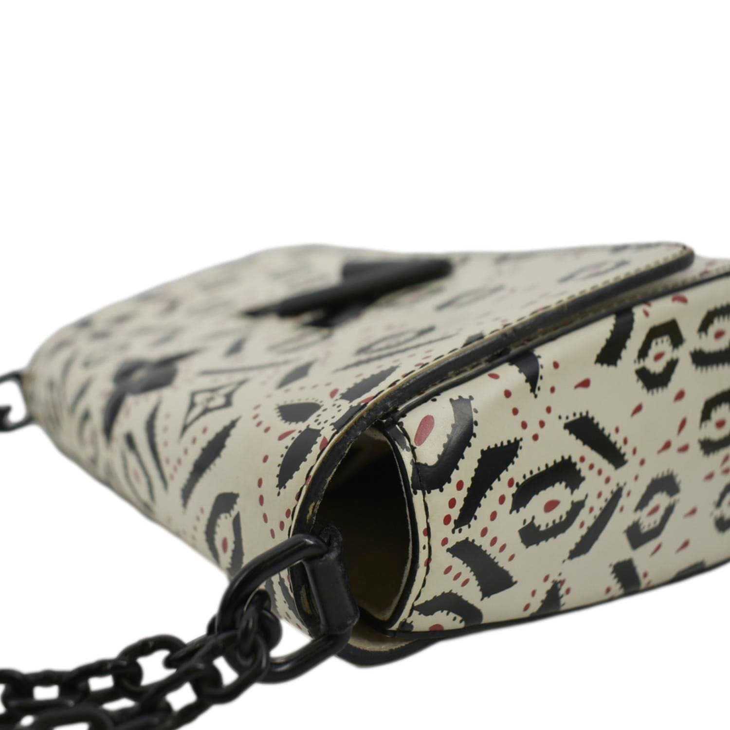 LOUIS VUITTON LV Twist Graphic MM Leather Shoulder Bag Black