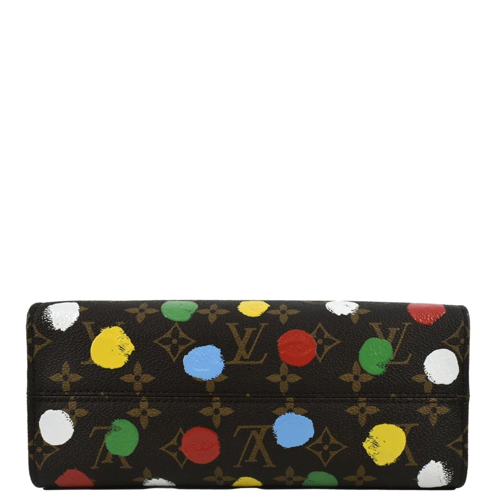 LOUIS VUITTON Onthego Yayoi Kusama Dots Monogram Canvas Shoulder Bag Multicolor