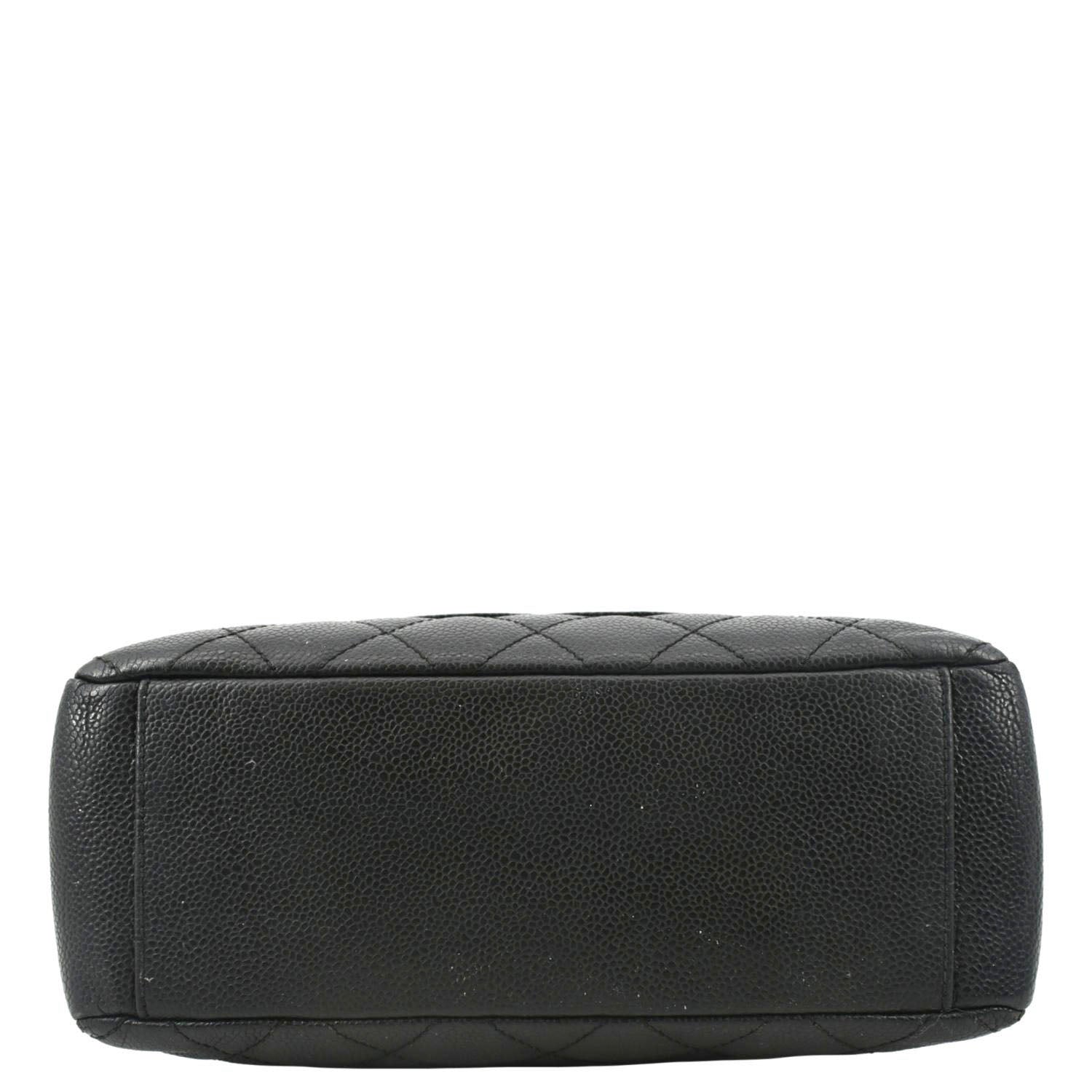 CHANEL PST Caviar Leather Quilted Shopping Tote Bag Black