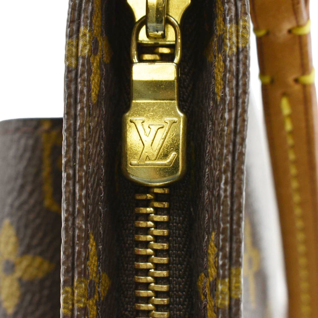LOUIS VUITTON Partition Monogram Canvas Wristlet Clutch Bag Brown