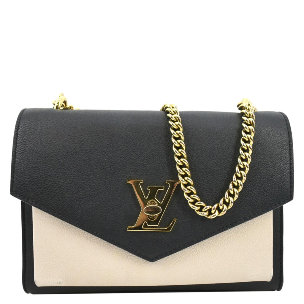 LOUIS VUITTON Mylockme Calf Leather Chain Shoulder Bag Creme