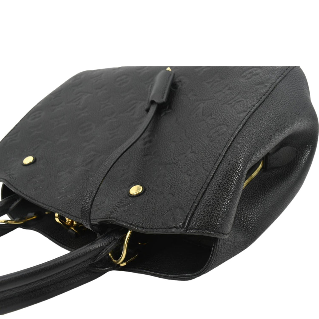LOUIS VUITTON Montaigne MM Monogram Empreinte Satchel Shoulder Bag Black
