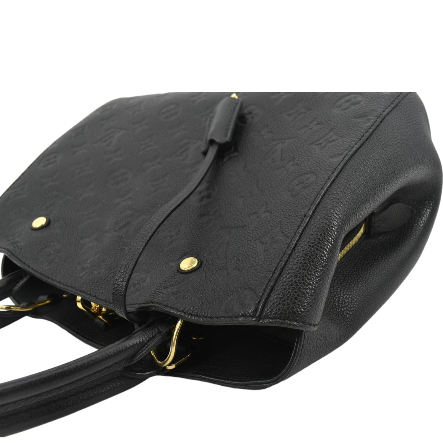 LOUIS VUITTON Montaigne MM Monogram Empreinte Satchel Shoulder Bag Black