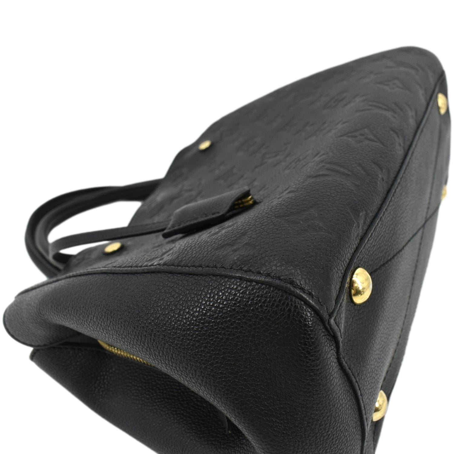 LOUIS VUITTON Montaigne MM Monogram Empreinte Satchel Shoulder Bag Black