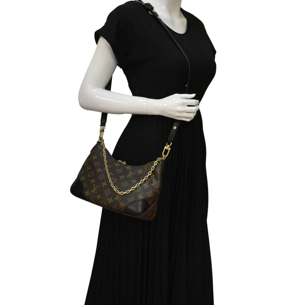 LOUIS VUITTON Boulogne Monogram Canvas Shoulder Bag Brown