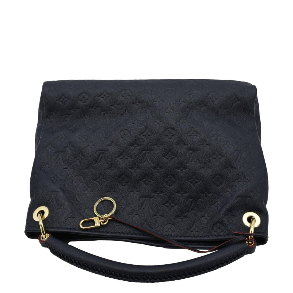 LOUIS VUITTON Artsy MM Monogram Empreinte Leather Shoulder Bag Navy Blue