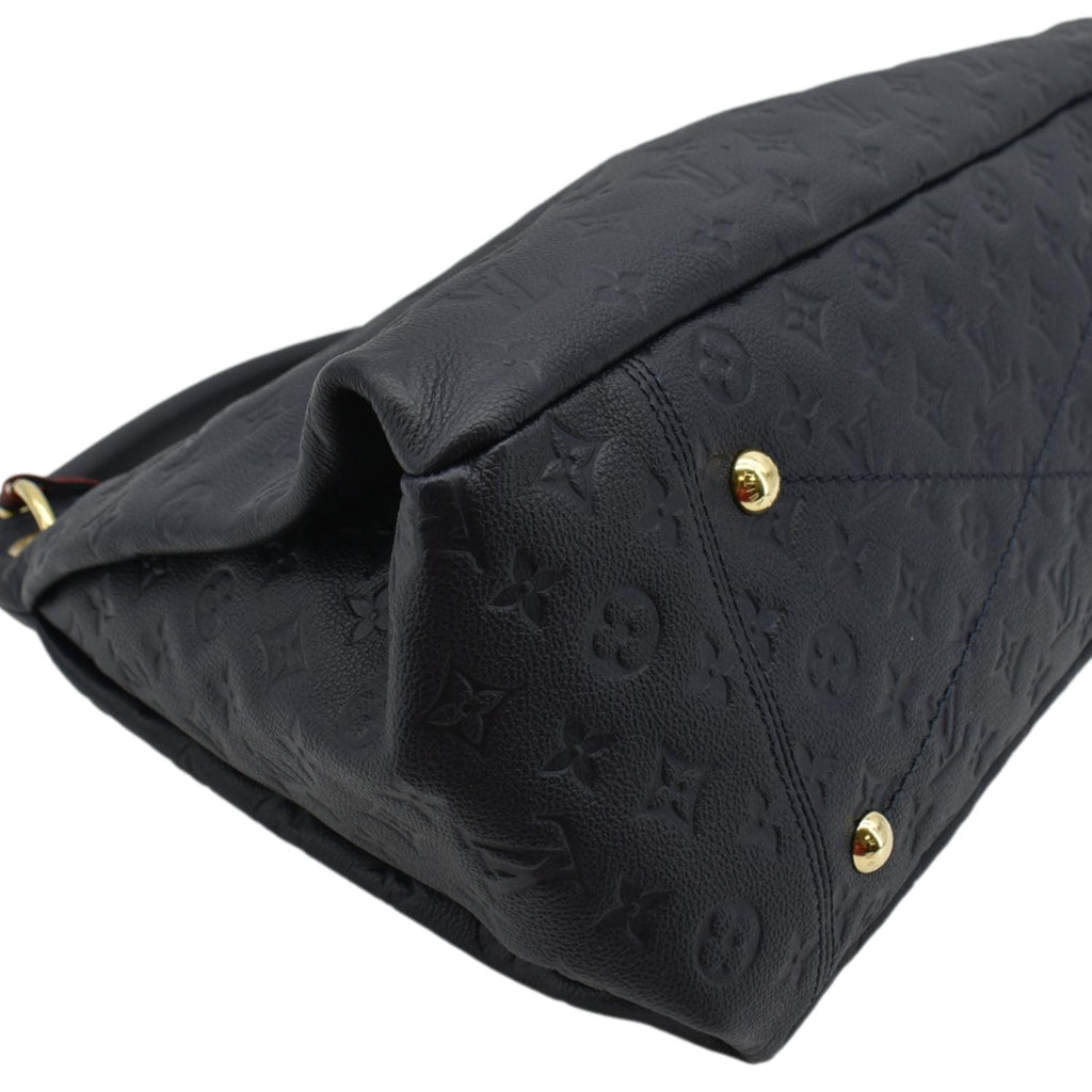 LOUIS VUITTON Artsy MM Monogram Empreinte Leather Shoulder Bag Navy Blue
