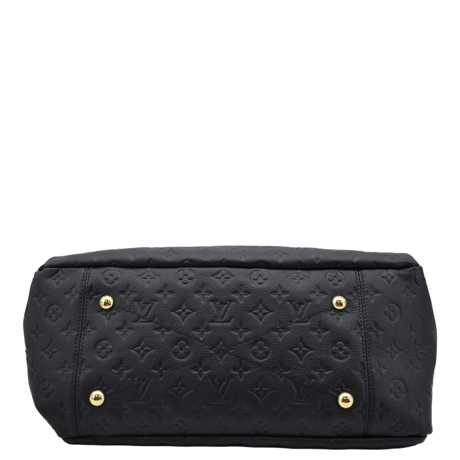 LOUIS VUITTON Artsy MM Monogram Empreinte Leather Shoulder Bag Navy Blue