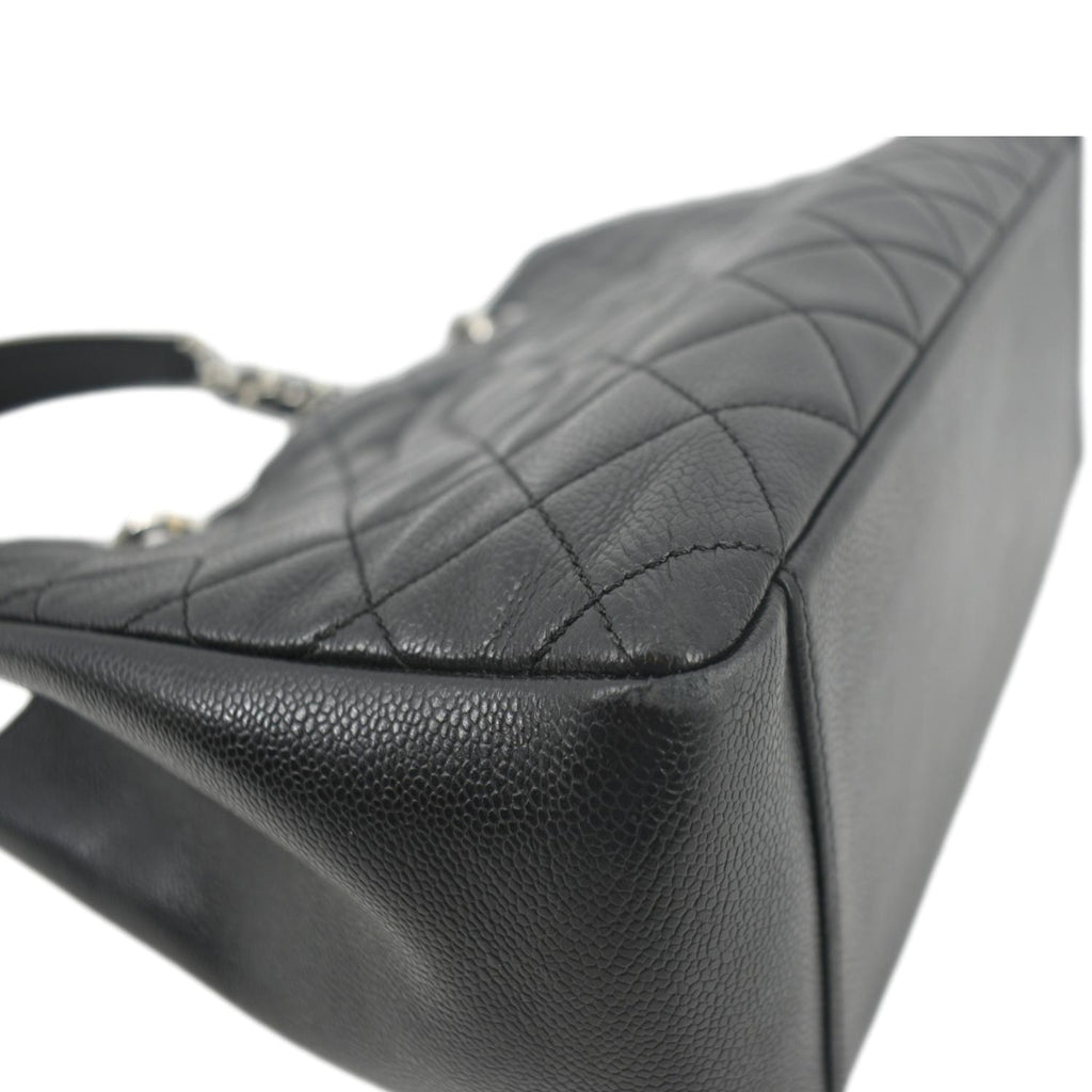 CHANEL Grand Shopping Quilted Leather GST Tote Bag Black