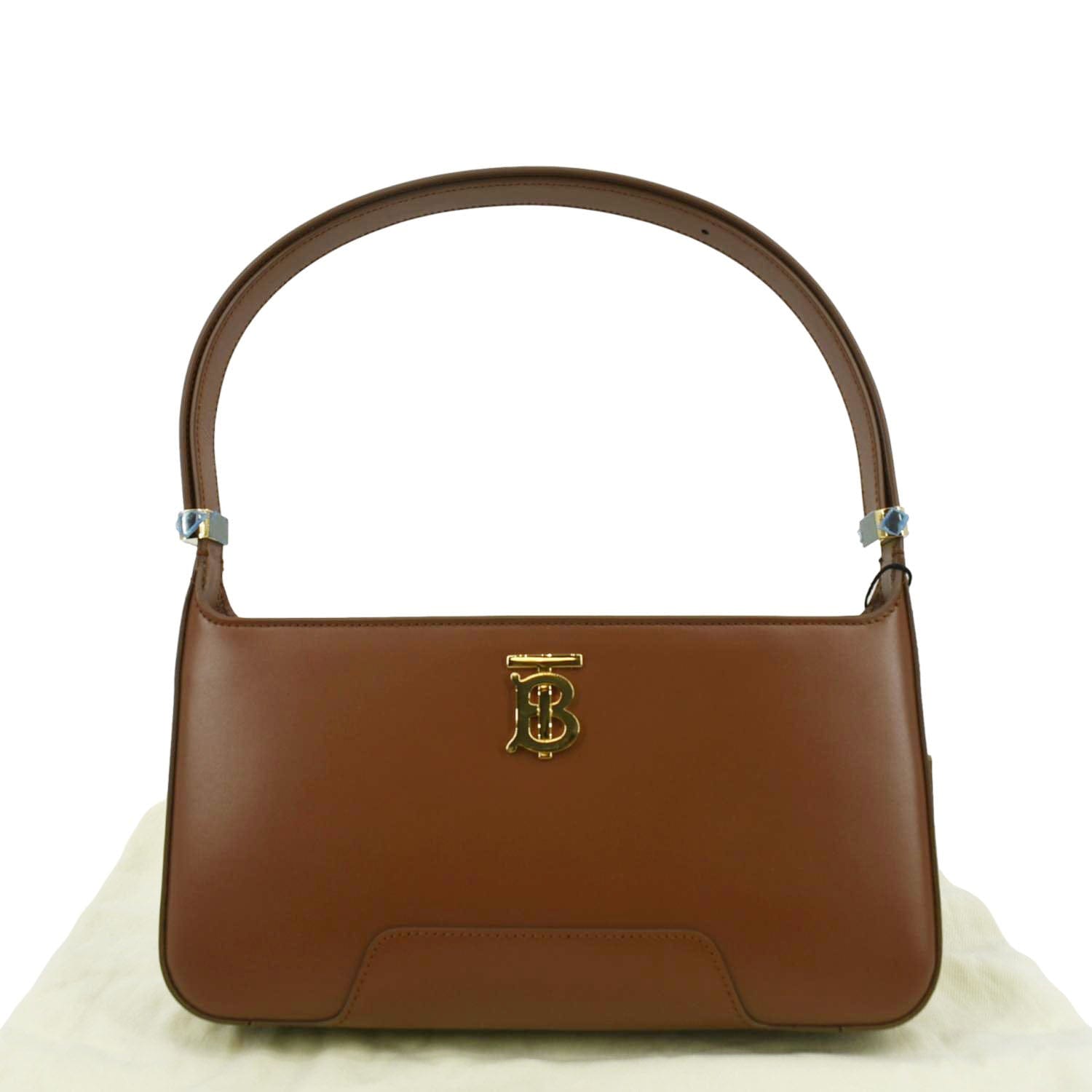 BURBERRY Medium TB Leather Shoulder Bag Tan