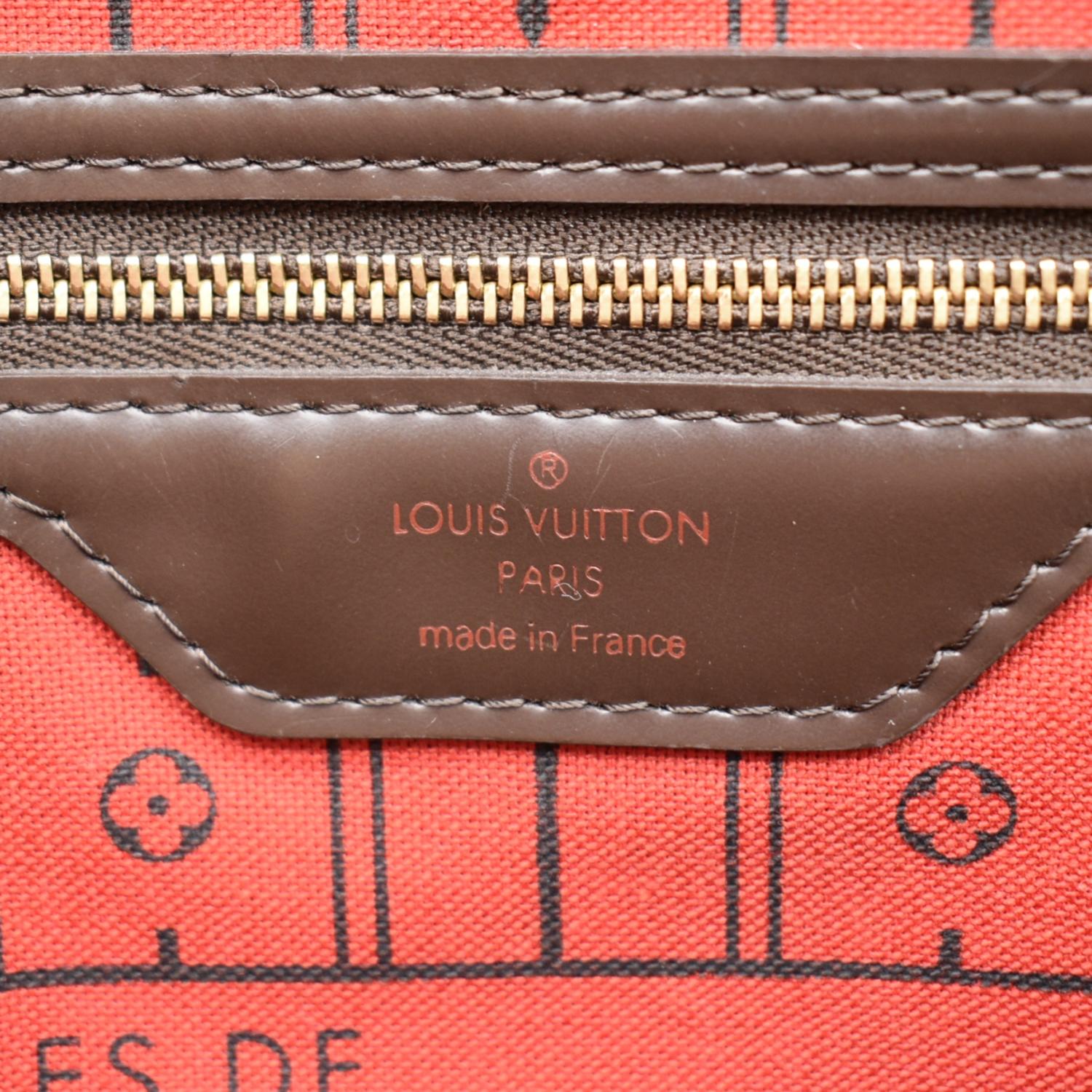 LOUIS VUITTON Neverfull GM Damier Ebene Tote Shoulder Bag Brown