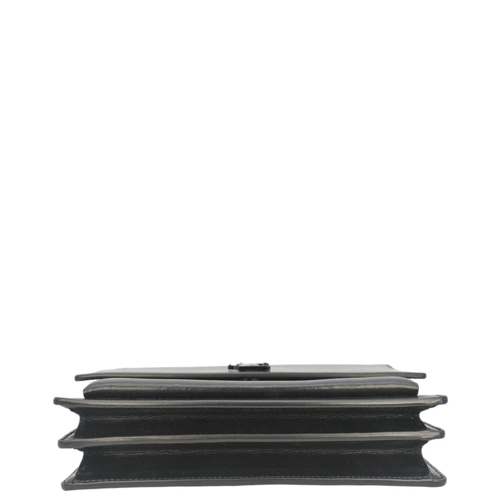 YVES SAINT LAURENT Sunset Medium Leather Shoulder Bag Black