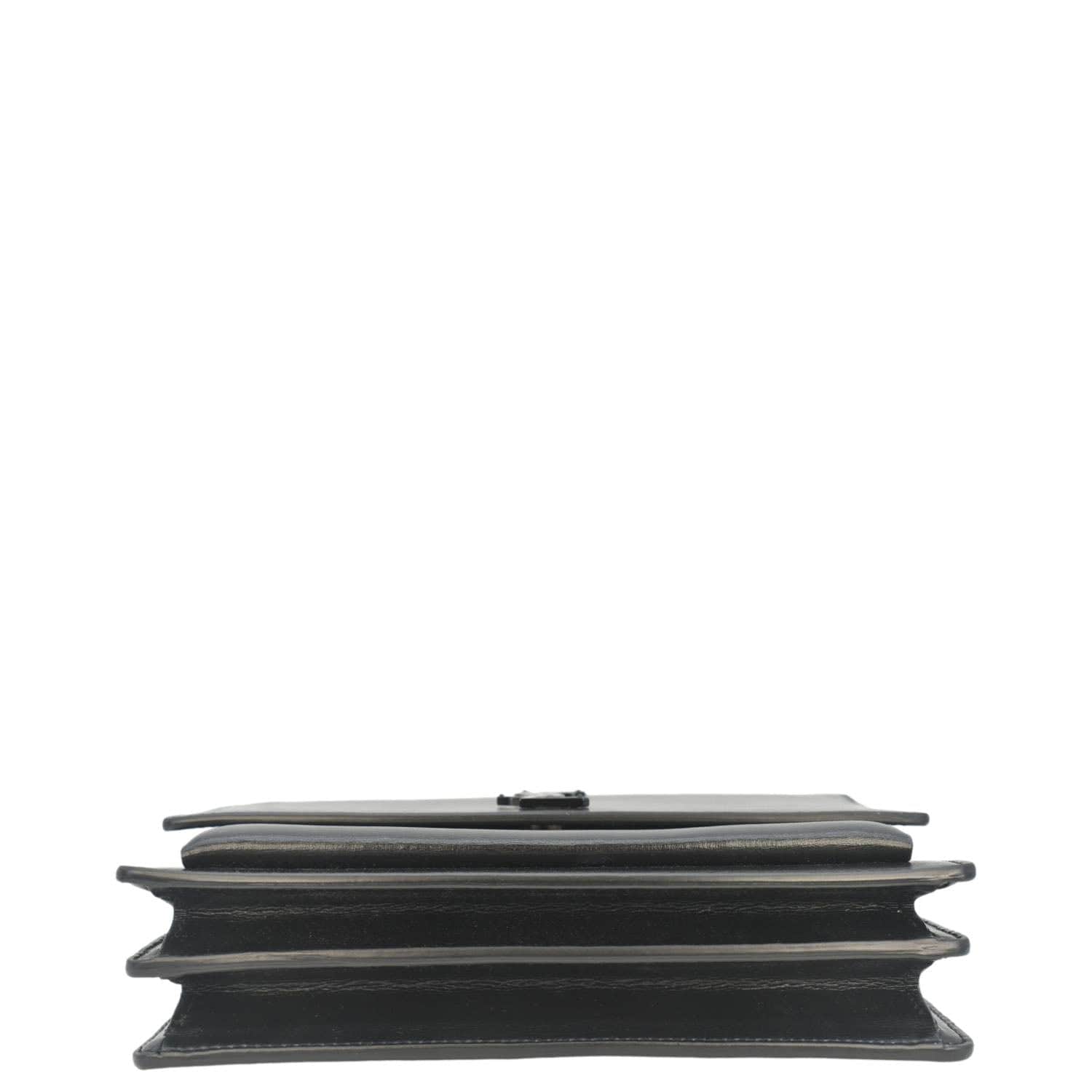 YVES SAINT LAURENT Sunset Medium Leather Shoulder Bag Black