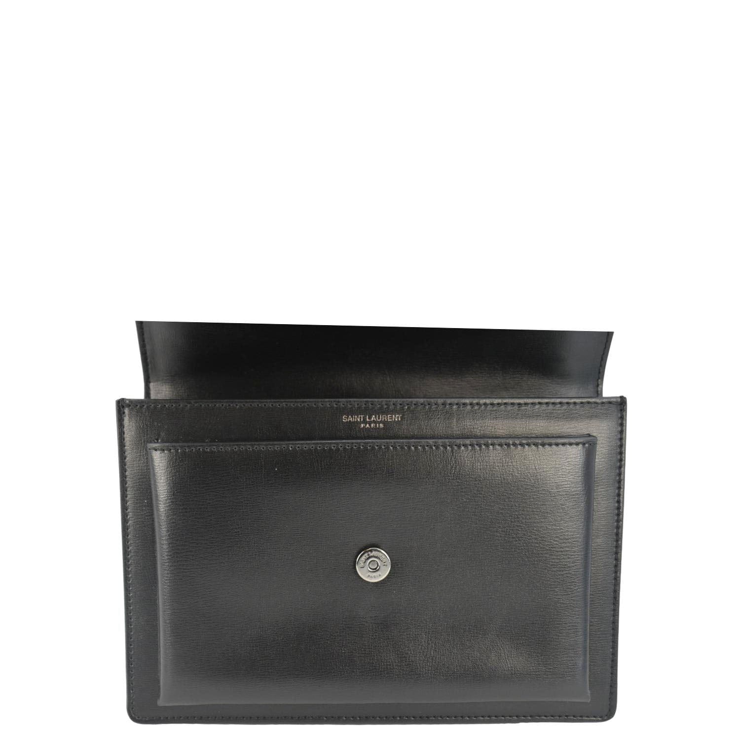 YVES SAINT LAURENT Sunset Medium Leather Shoulder Bag Black