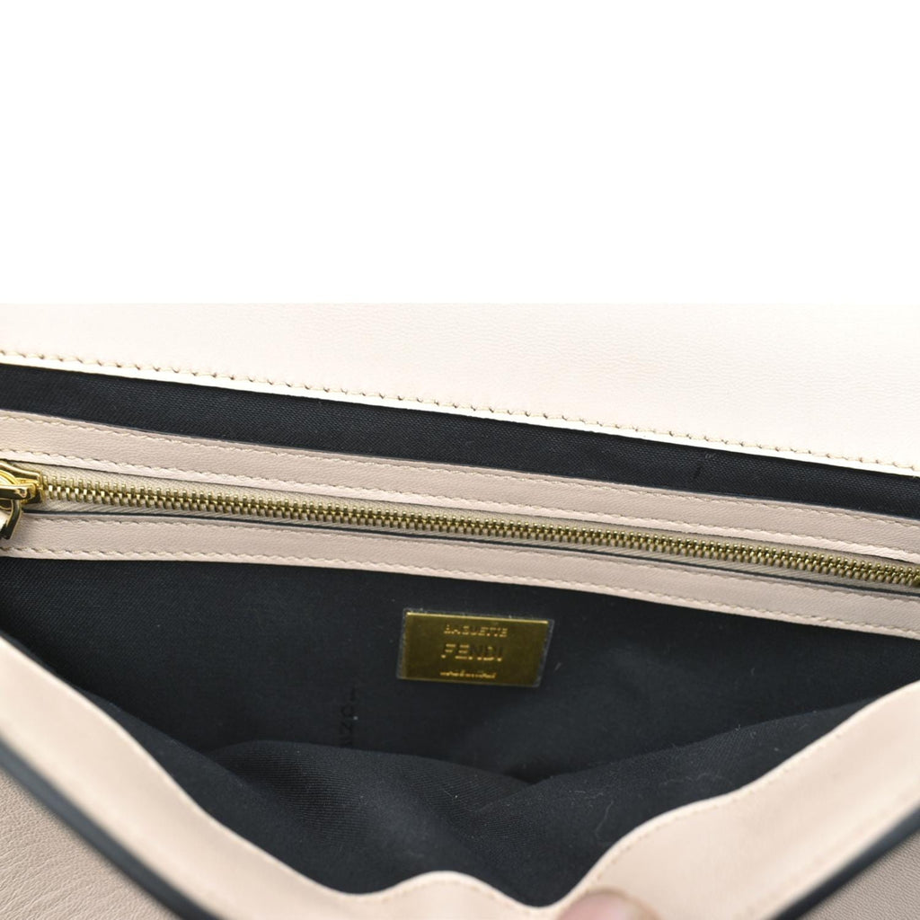 FENDI Baguette Medium Leather Chain Shoulder Bicolor Bag Pink