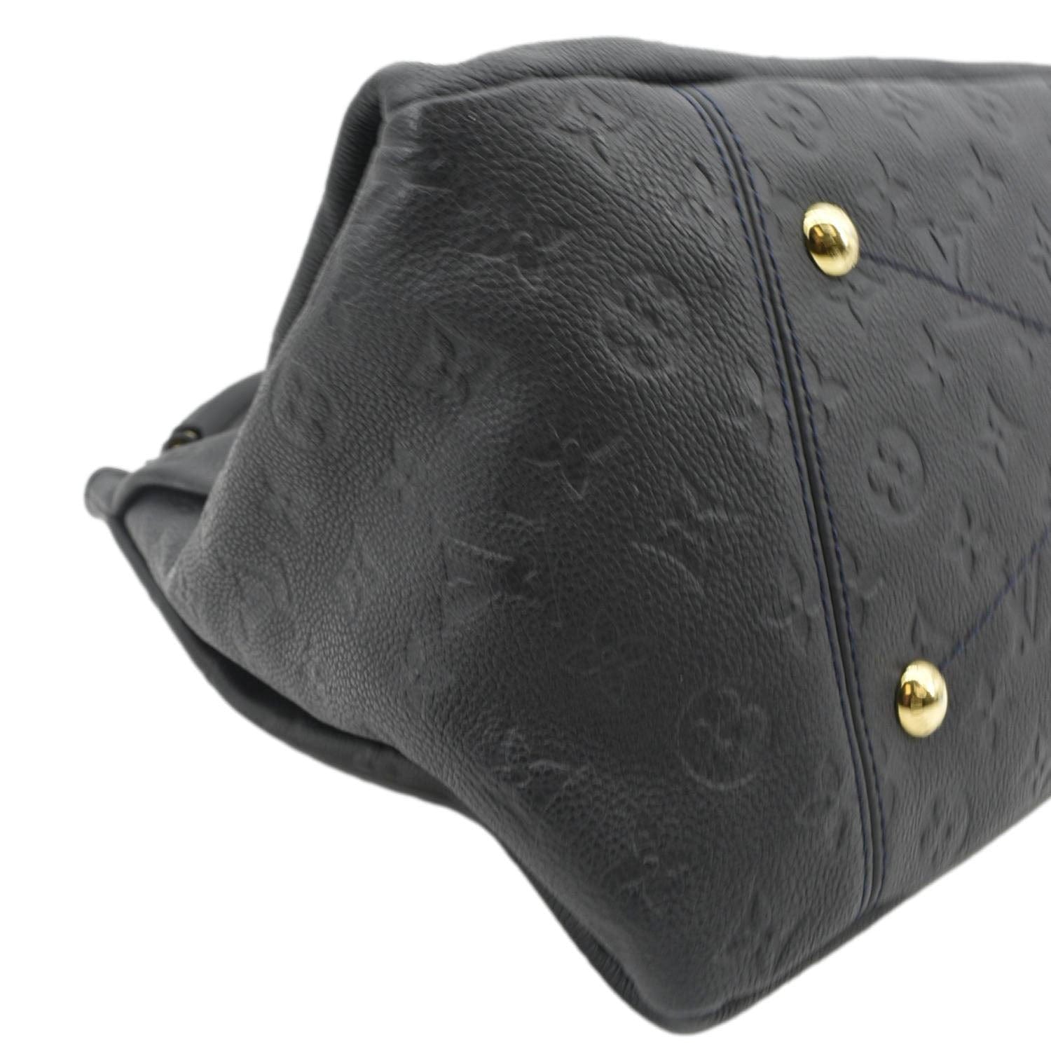 LOUIS VUITTON Artsy MM Empreinte Leather Shoulder Bag Navy Blue