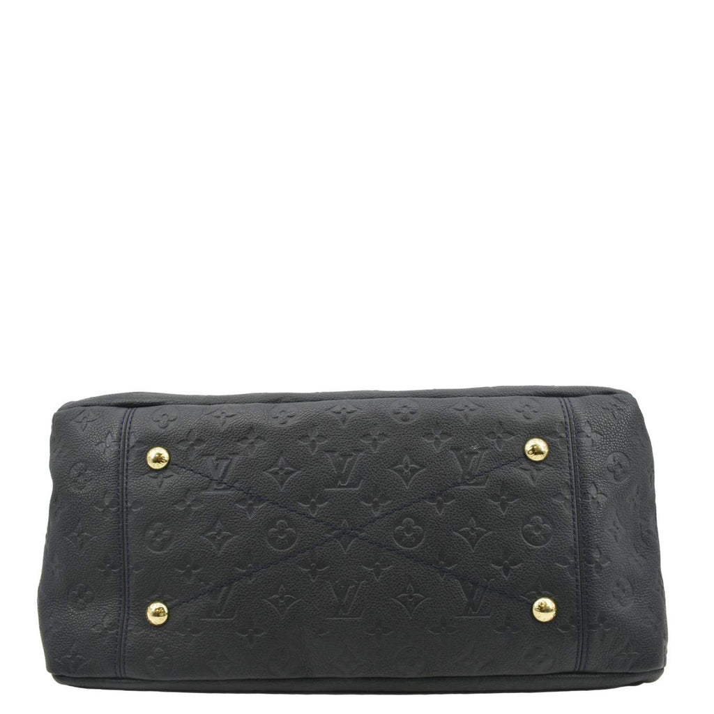 LOUIS VUITTON Artsy MM Empreinte Leather Shoulder Bag Navy Blue