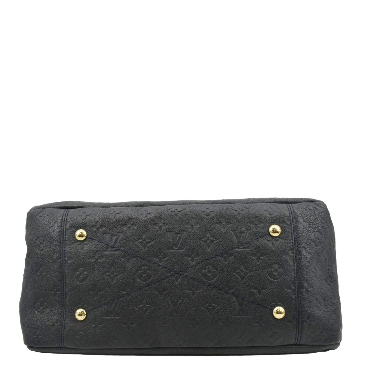 LOUIS VUITTON Artsy MM Empreinte Leather Shoulder Bag Navy Blue