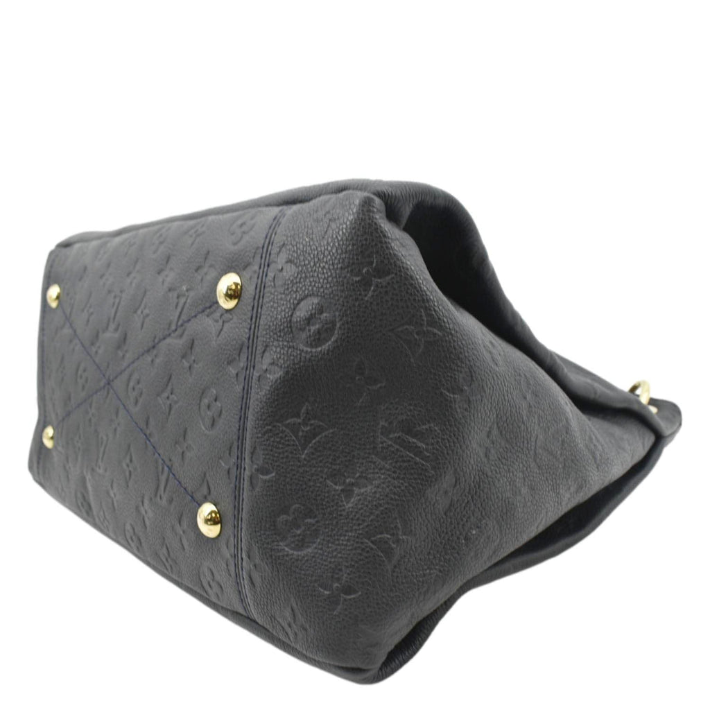 LOUIS VUITTON Artsy MM Empreinte Leather Shoulder Bag Navy Blue