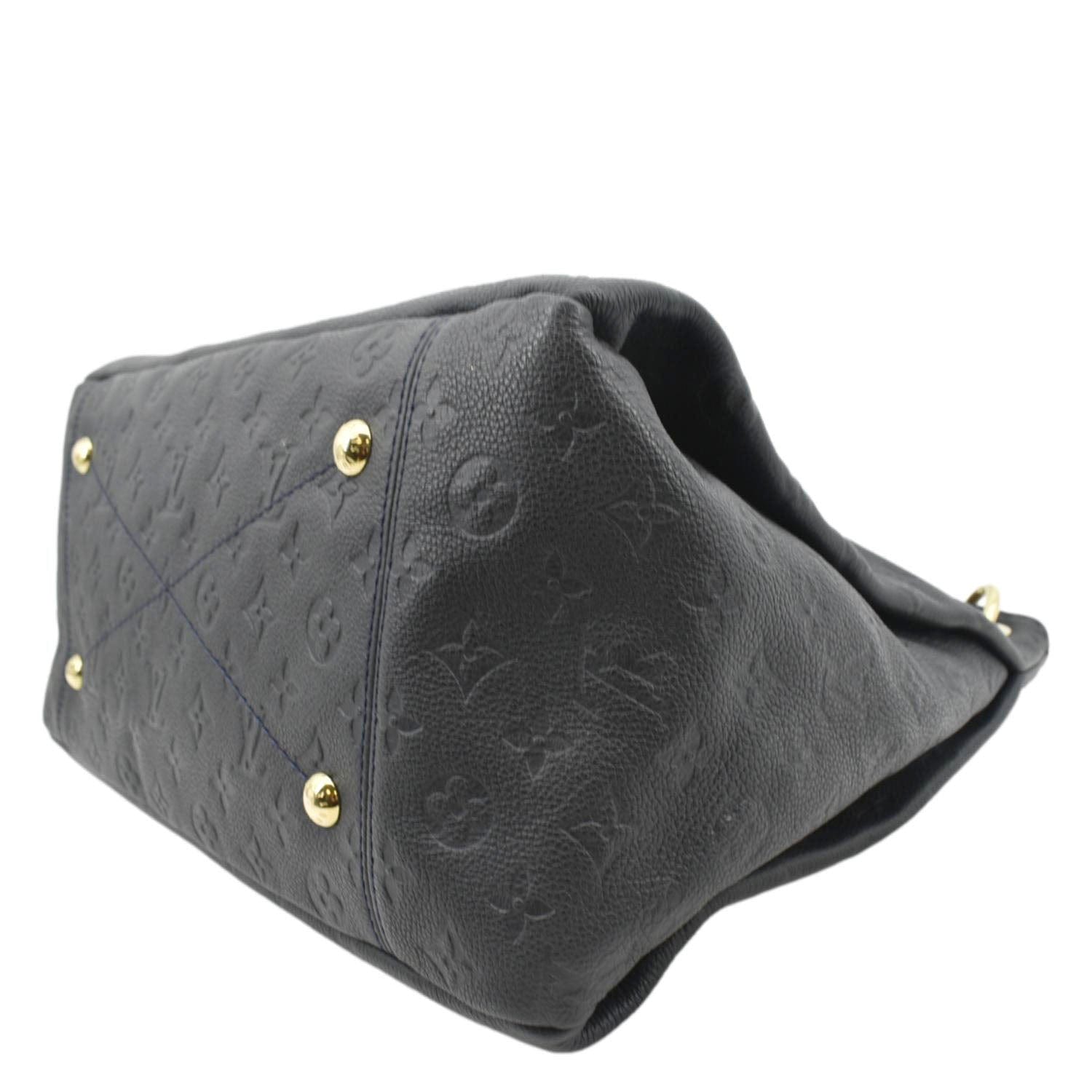 LOUIS VUITTON Artsy MM Empreinte Leather Shoulder Bag Navy Blue