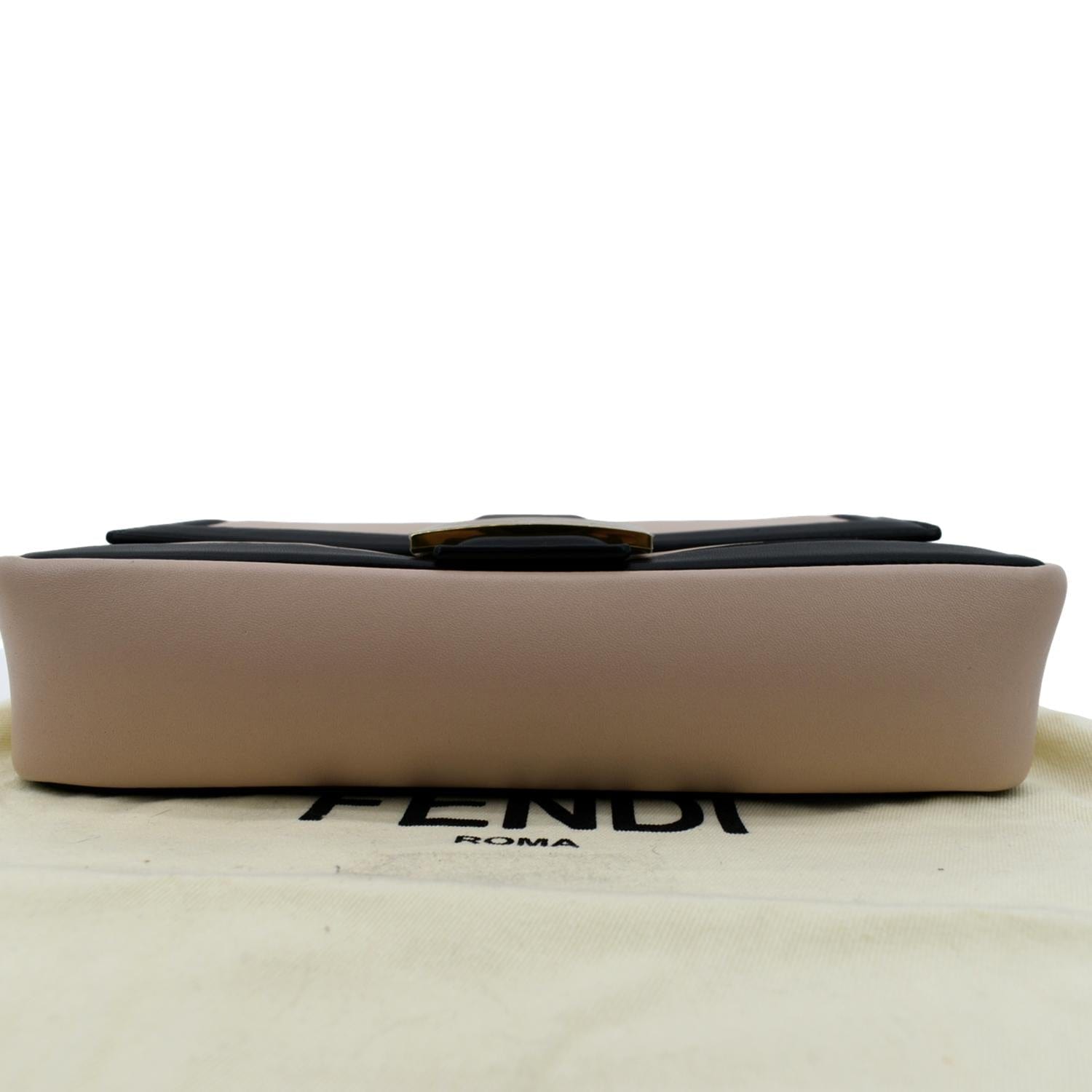 FENDI Baguette Medium Leather Chain Shoulder Bicolor Bag Pink