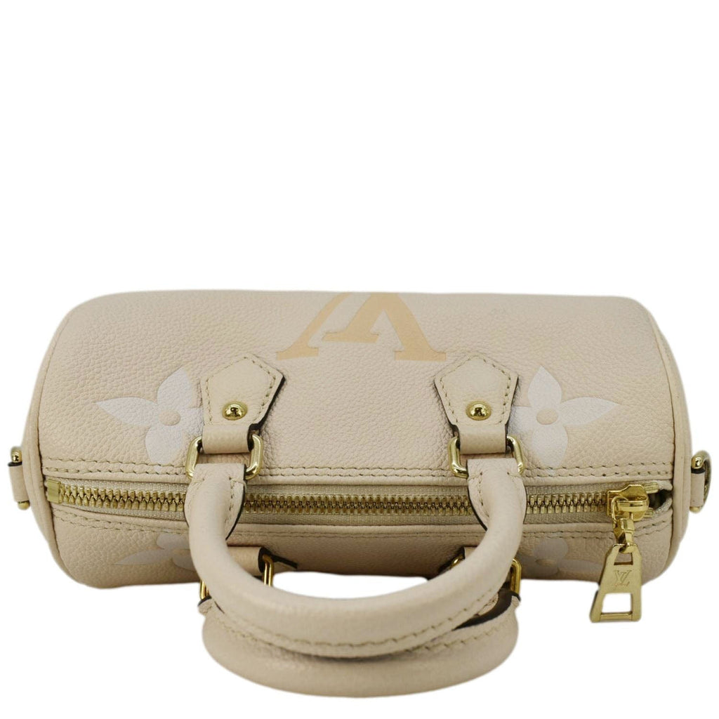 LOUIS VUITTON Papillon BB Monogram Empreinte Leather Shoulder Bag Off White