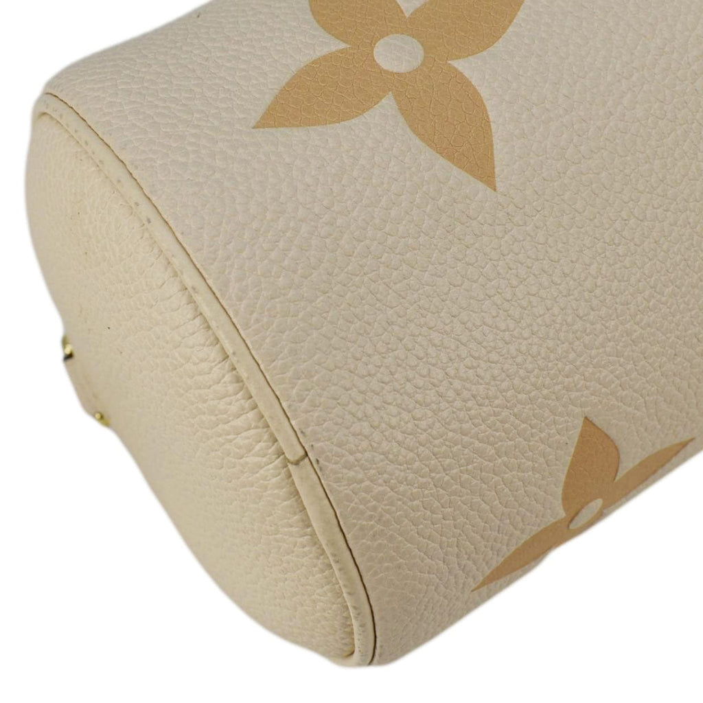 LOUIS VUITTON Papillon BB Monogram Empreinte Leather Shoulder Bag Off White