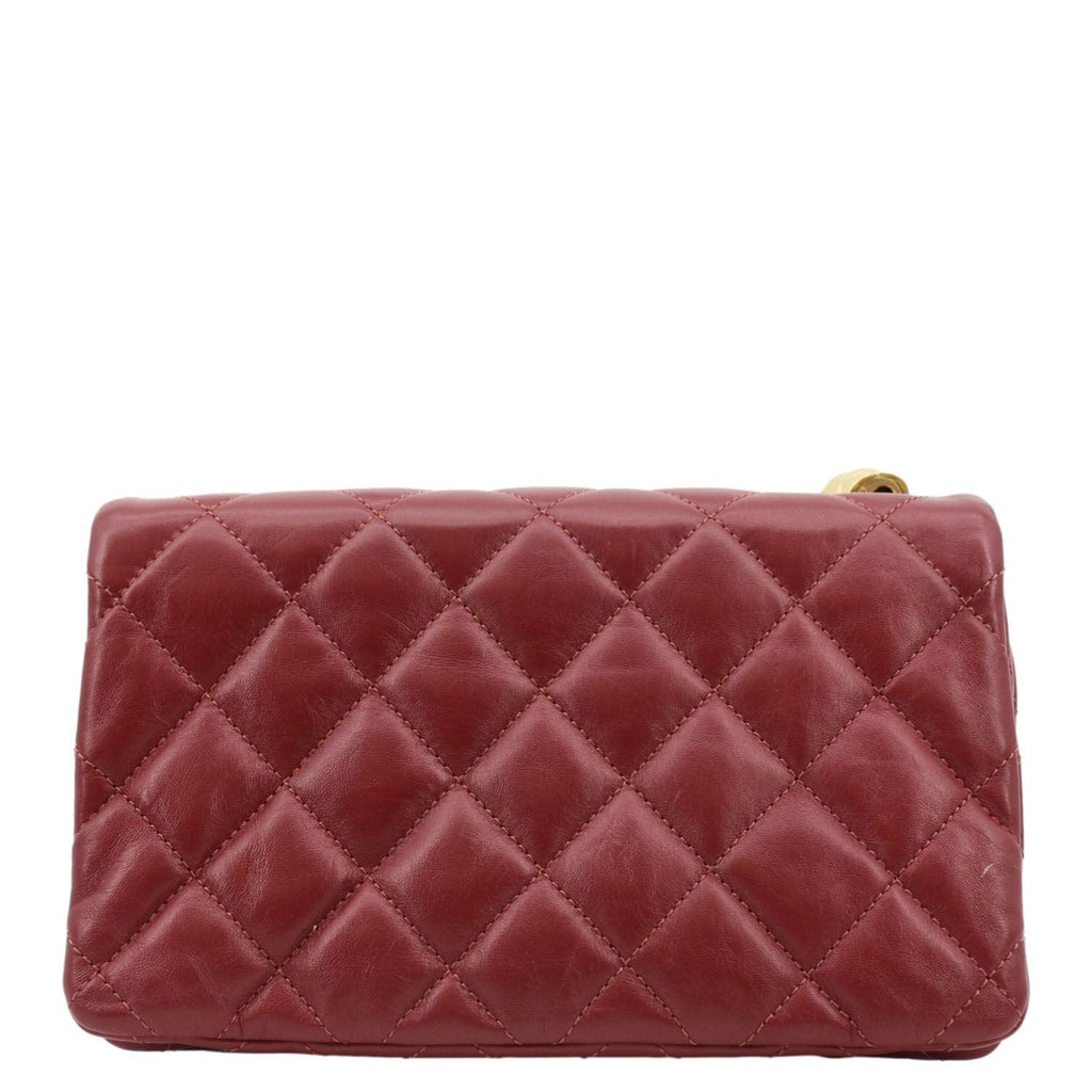 CHANEL Small Pillow Crush Flap Quilted Leather Shoulder Bag Red