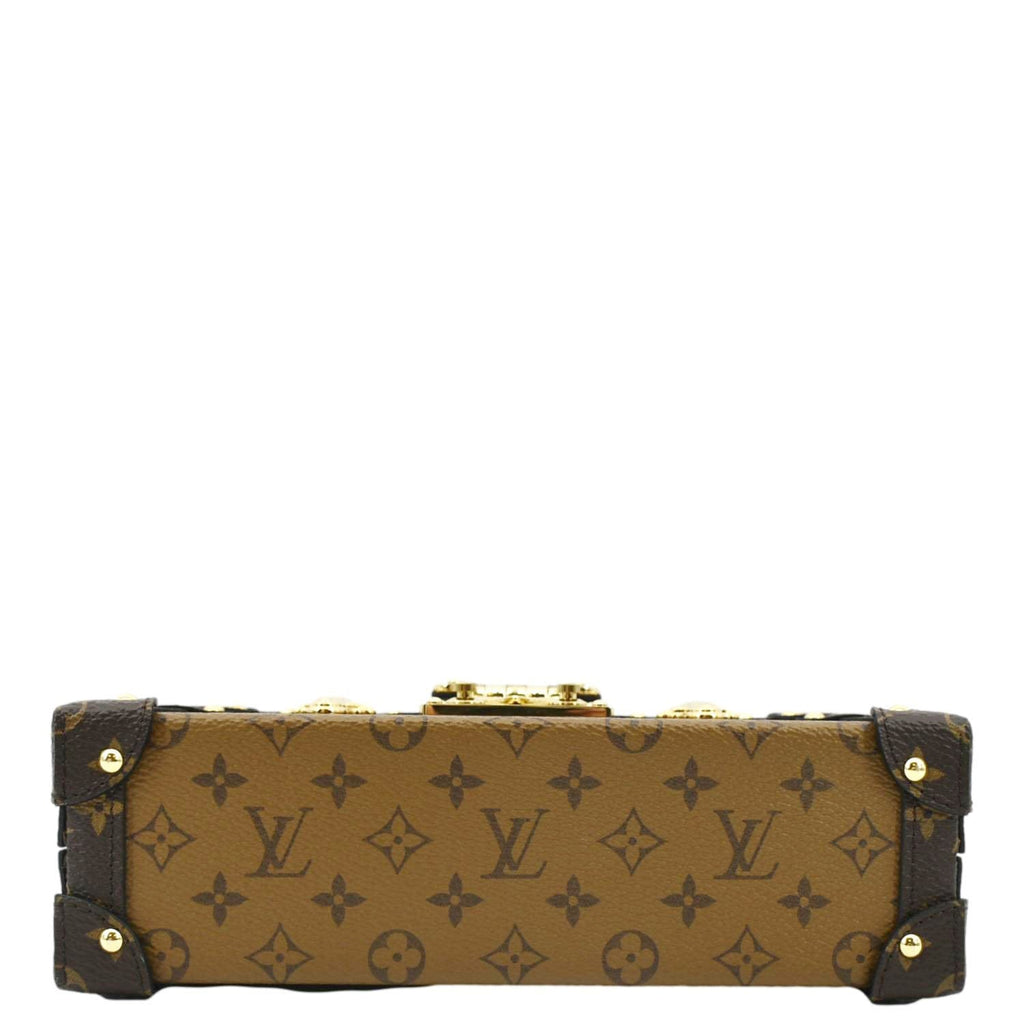 LOUIS VUITTON Petite Malle Monogram Reverse Canvas Shoulder Bag Brown