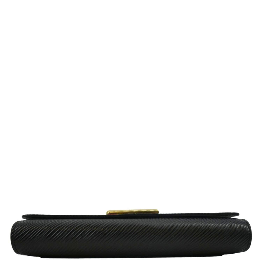 LOUIS VUITTON Twist Sequin Bird Epi Leather Chain Clutch Black