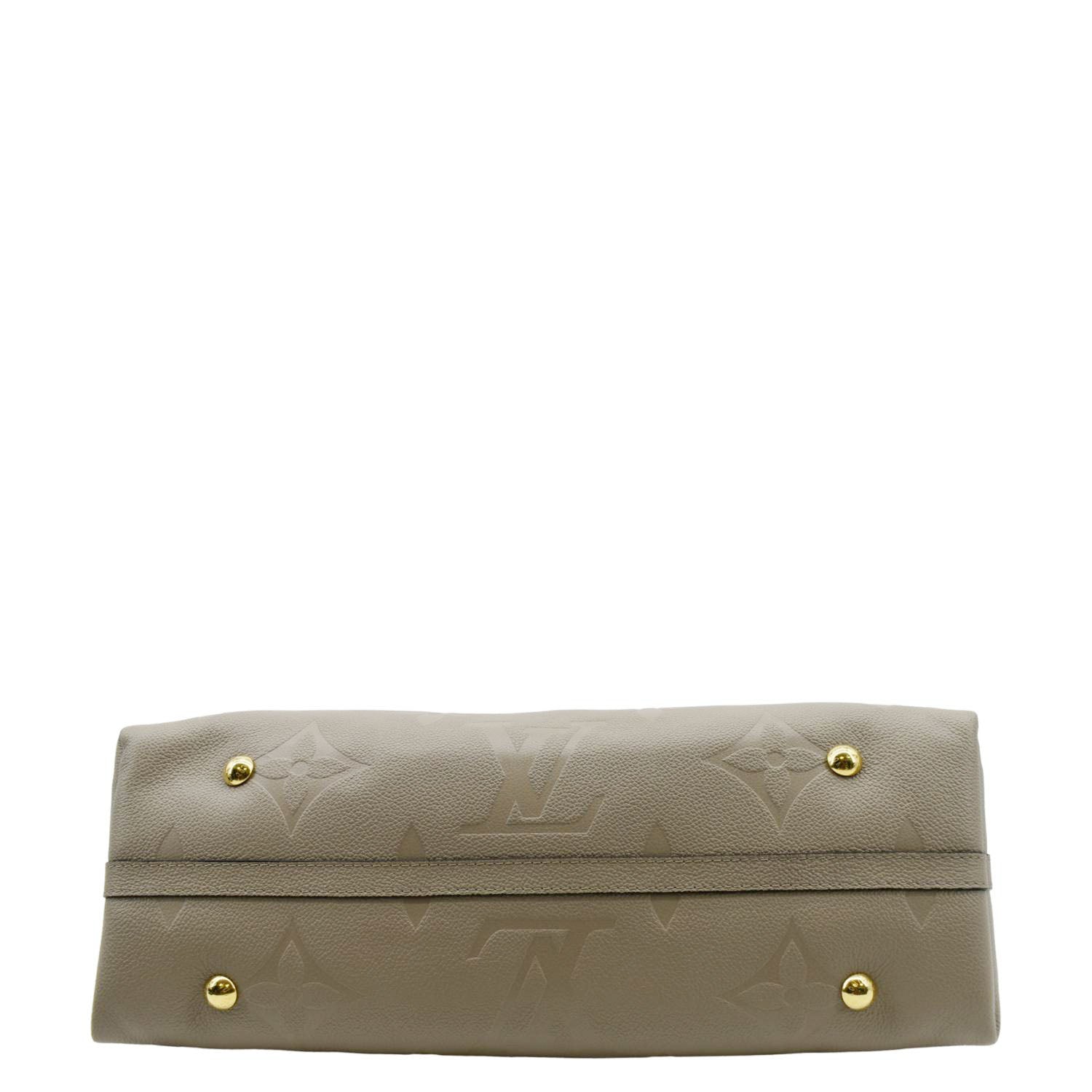 LOUIS VUITTON Carryall MM Monogram Empreinte Shoulder Bag Tourterelle Gray