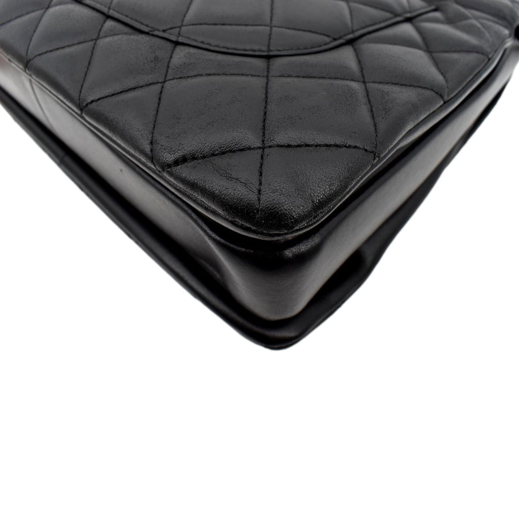 CHANEL Trendy CC Top Handle Flap Quilted Leather Shoulder Bag Black