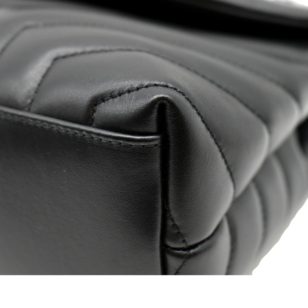 YVES SAINT LAURENT Loulou Small Calfskin Leather Shoulder Bag Black