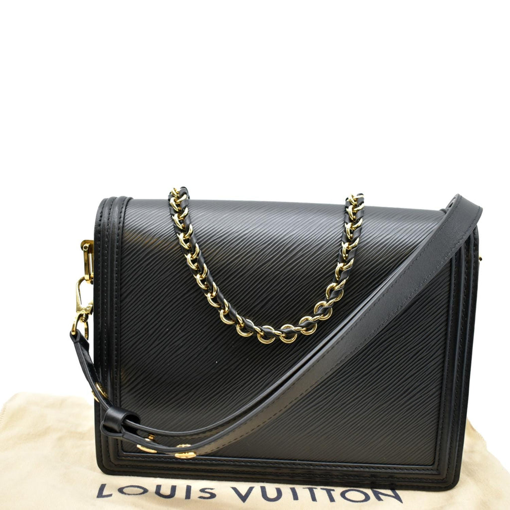 LOUIS VUITTON Dauphine MM Epi Leather Shoulder Bag Black