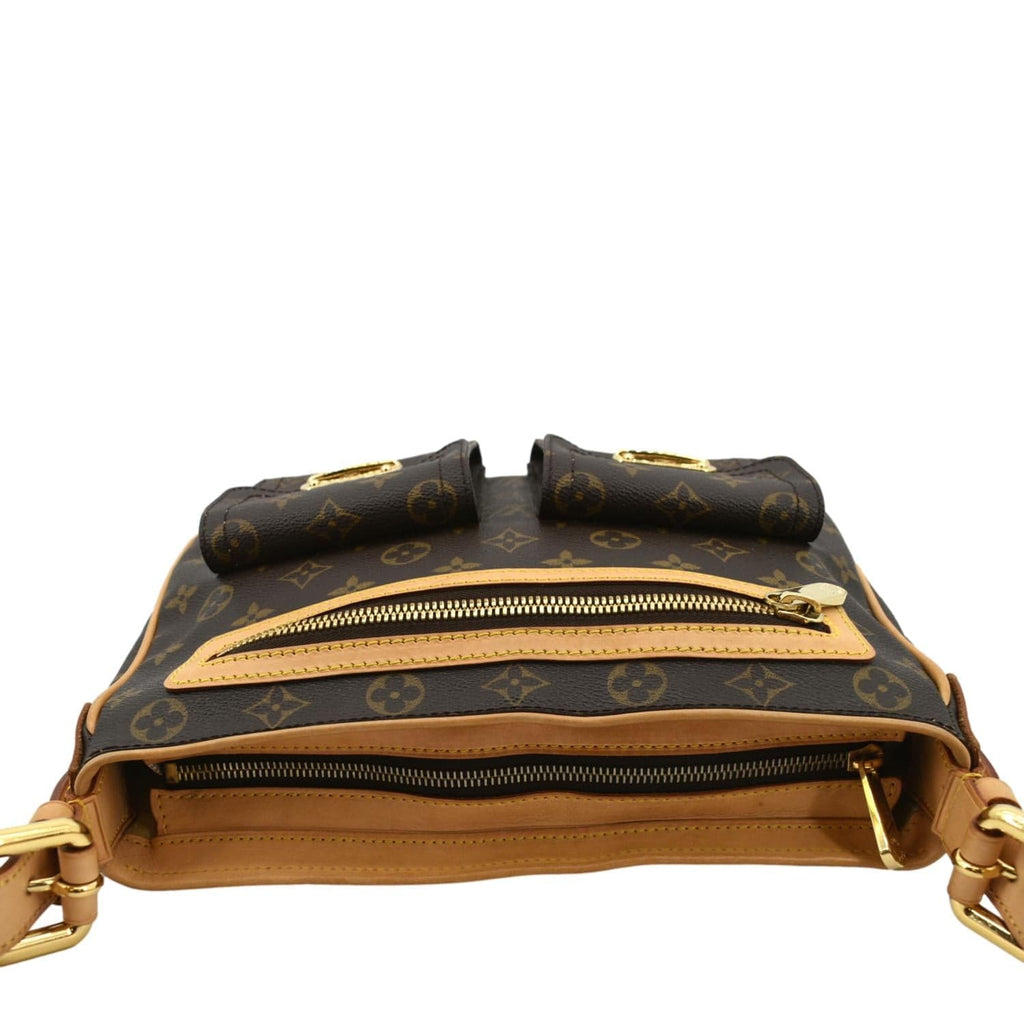LOUIS VUITTON Hudson GM Monogram Canvas Shoulder Bag Brown