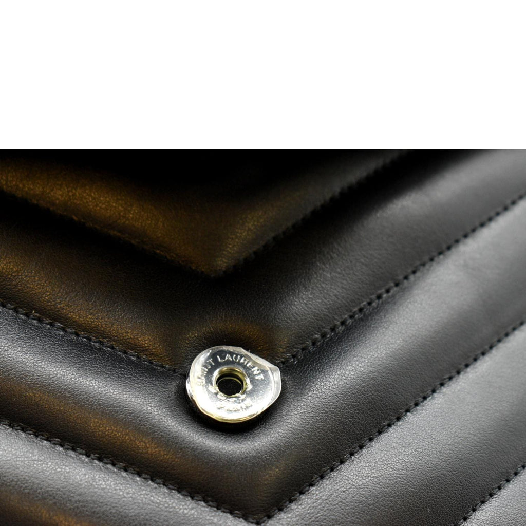 YVES SAINT LAURENT Loulou Small Calfskin Leather Shoulder Bag Black