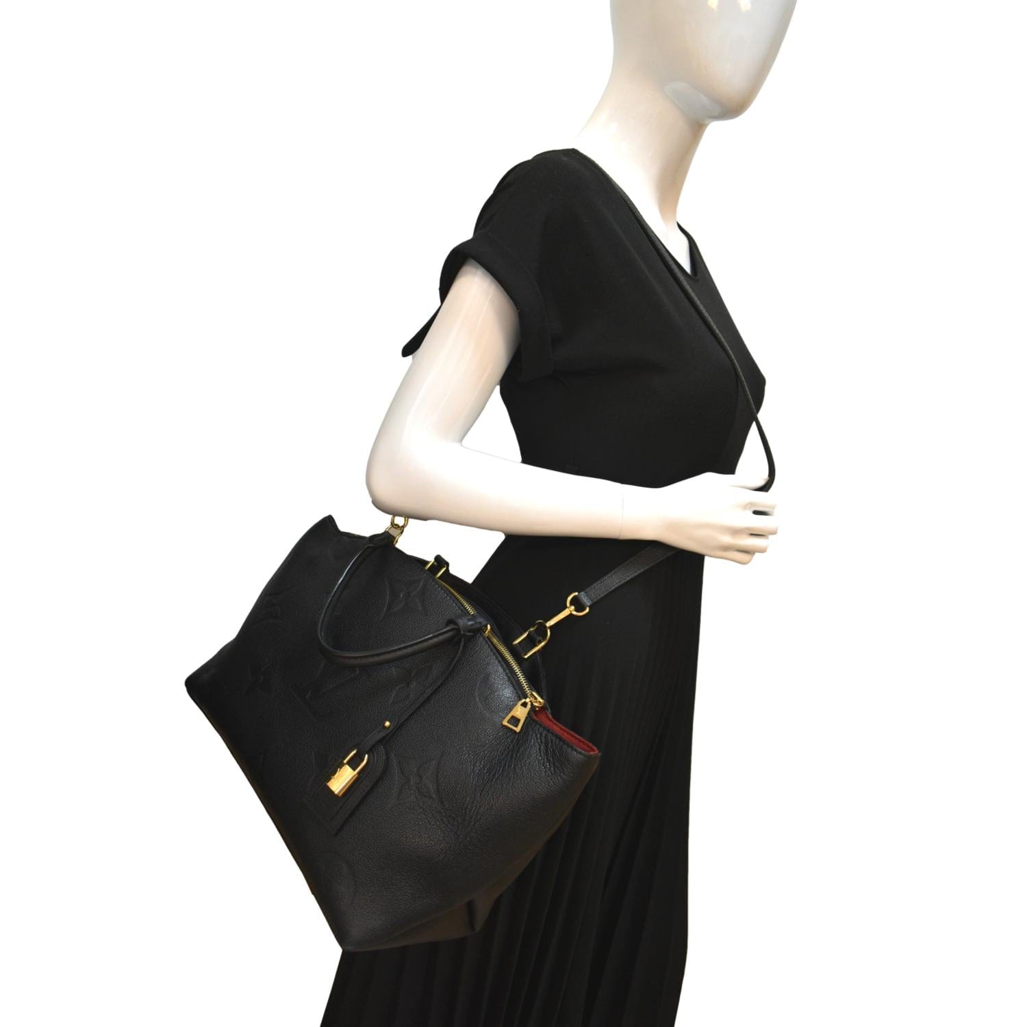 LOUIS VUITTON Grand Palais Monogram Empreinte Leather Shoulder Bag Black